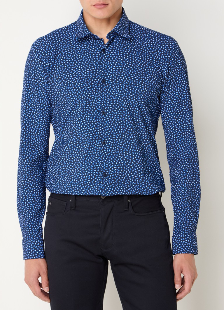 Camisa HUGO BOSS P-Roan slim fit em malha com estampa paisley