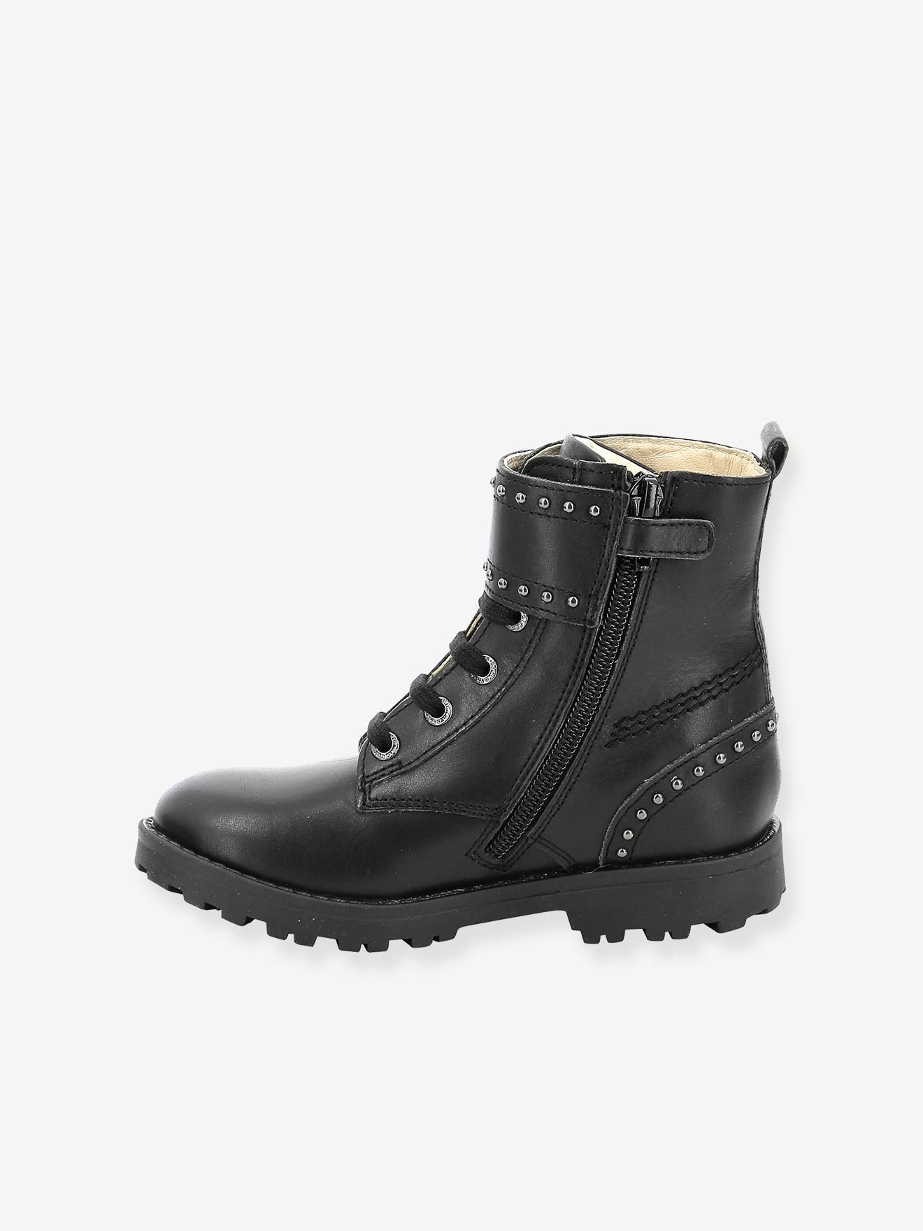 Boots cuir fille Groorock KICKERS® noir