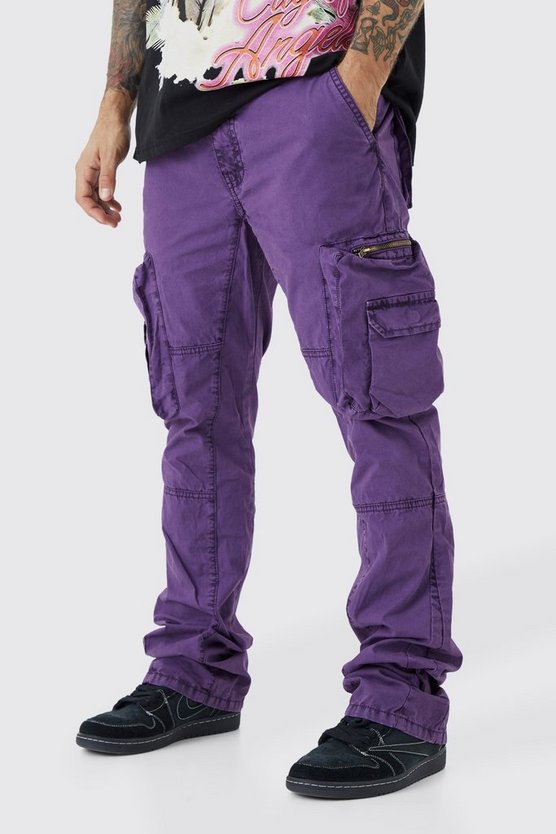 Slim-Fit Schlaghose mit Acid-Waschung