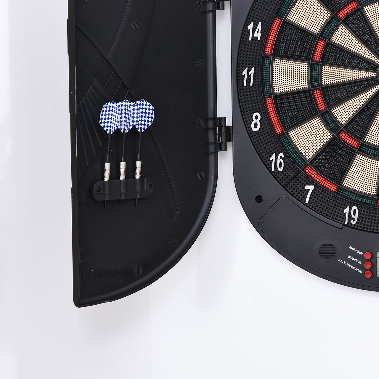 HOMCOM elektronische Dartscheibe Dartboard Dart-set mit 6 Darts Soundeffekte