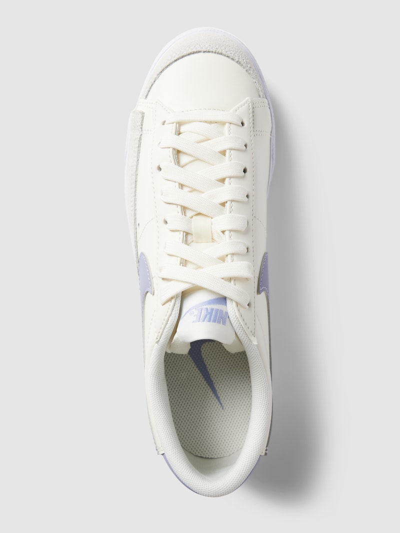 Sneaker aus Leder mit Label-Detail in weiß