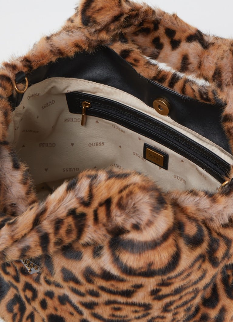 Borsa a tracolla piccola GUESS Samia con stampa leopardata