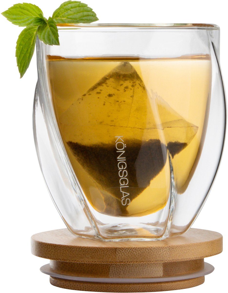 Königsglas Gläser-Set Swing doppelwandige Gläser 2/4er Glas Set 250/350 ml Cocktailgläser, Premium Latte Macchiato Gläser aus Borosilikatglas, Trinkglas Kaffee Cappuccino Tasse Teeglas