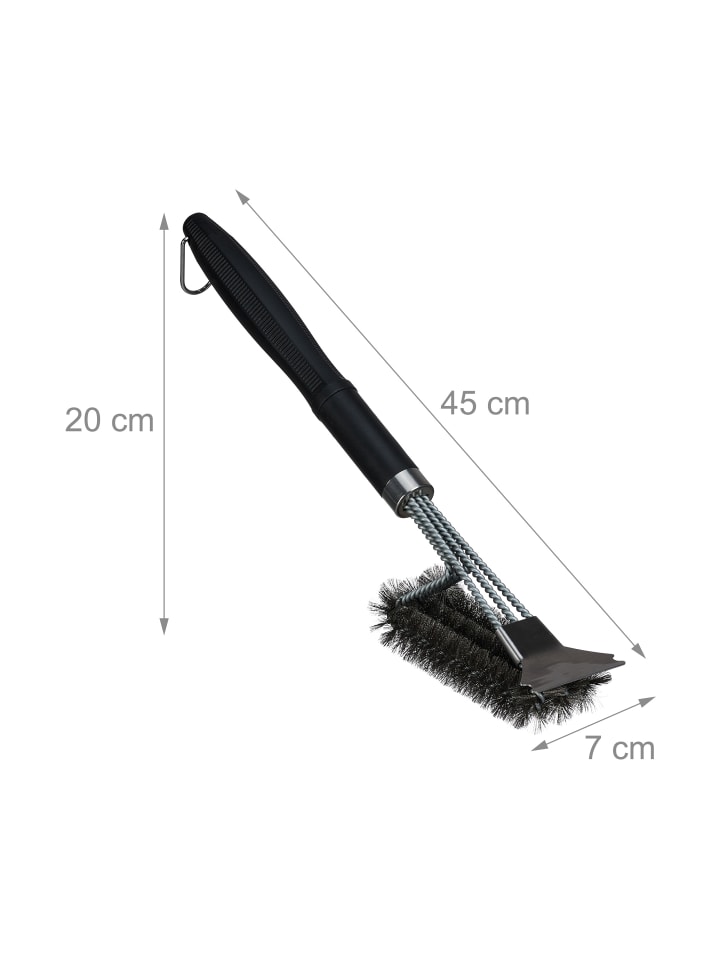 relaxdays 2 x Grillbürste in Silber/ Schwarz günstig kaufen onesize