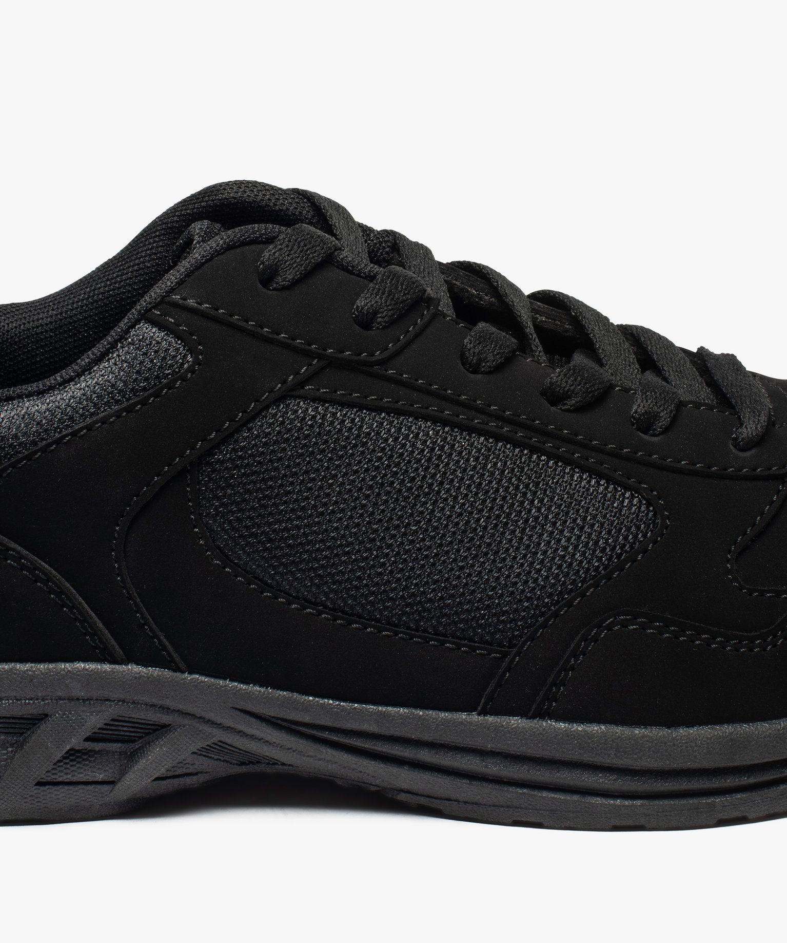 Baskets homme multimatières à lacets noir | GEMO