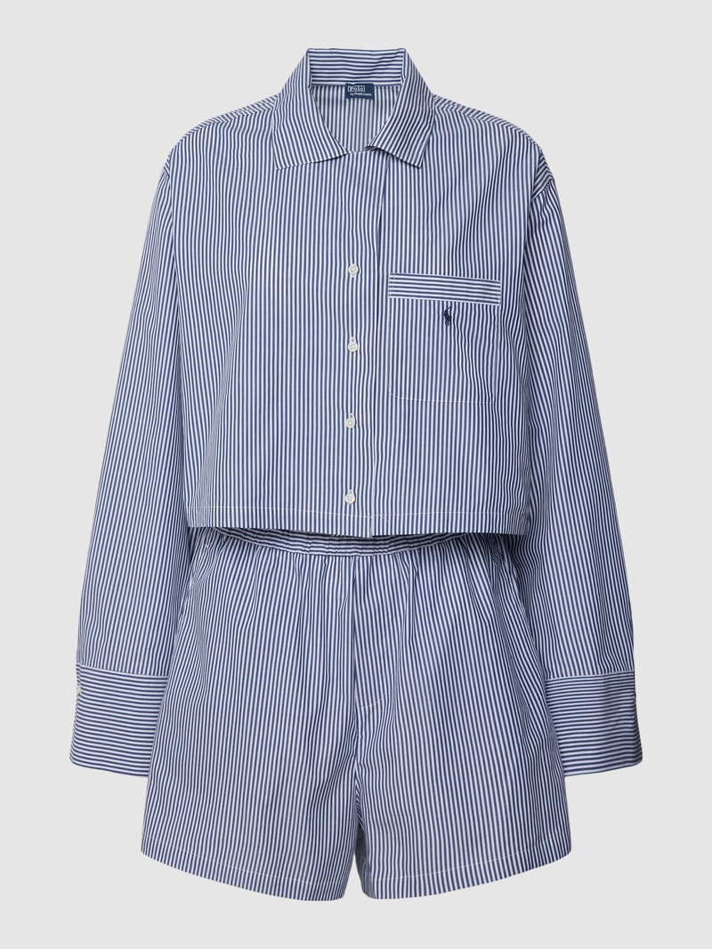 Pyjama mit Streifenmuster in marineblau