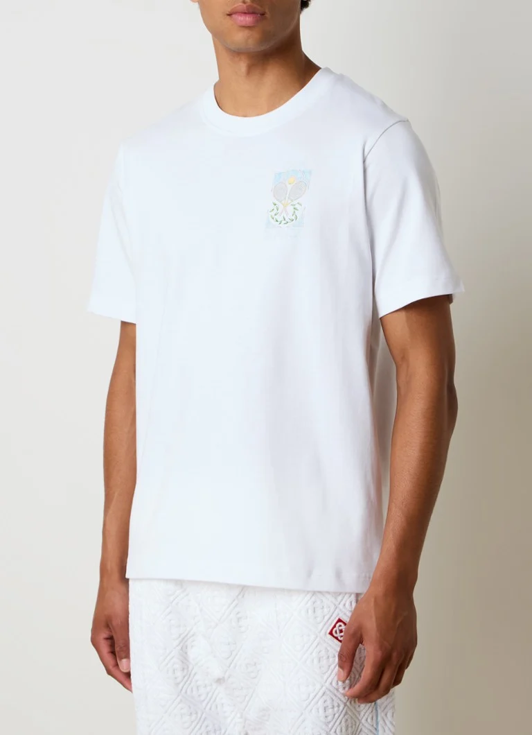 Casablanca  T-shirt van biologisch katoen met logo- en backprint