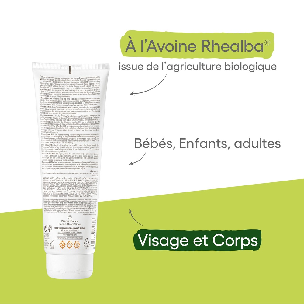 A-Derma PROTECT Lait enfant SPF50+ 250 ml Lait solaire