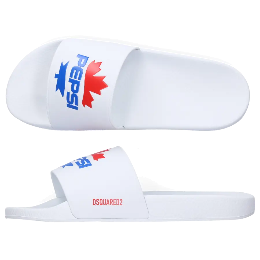 Dsquared2 - Badeschuhe PEPSI Gummi - weiß