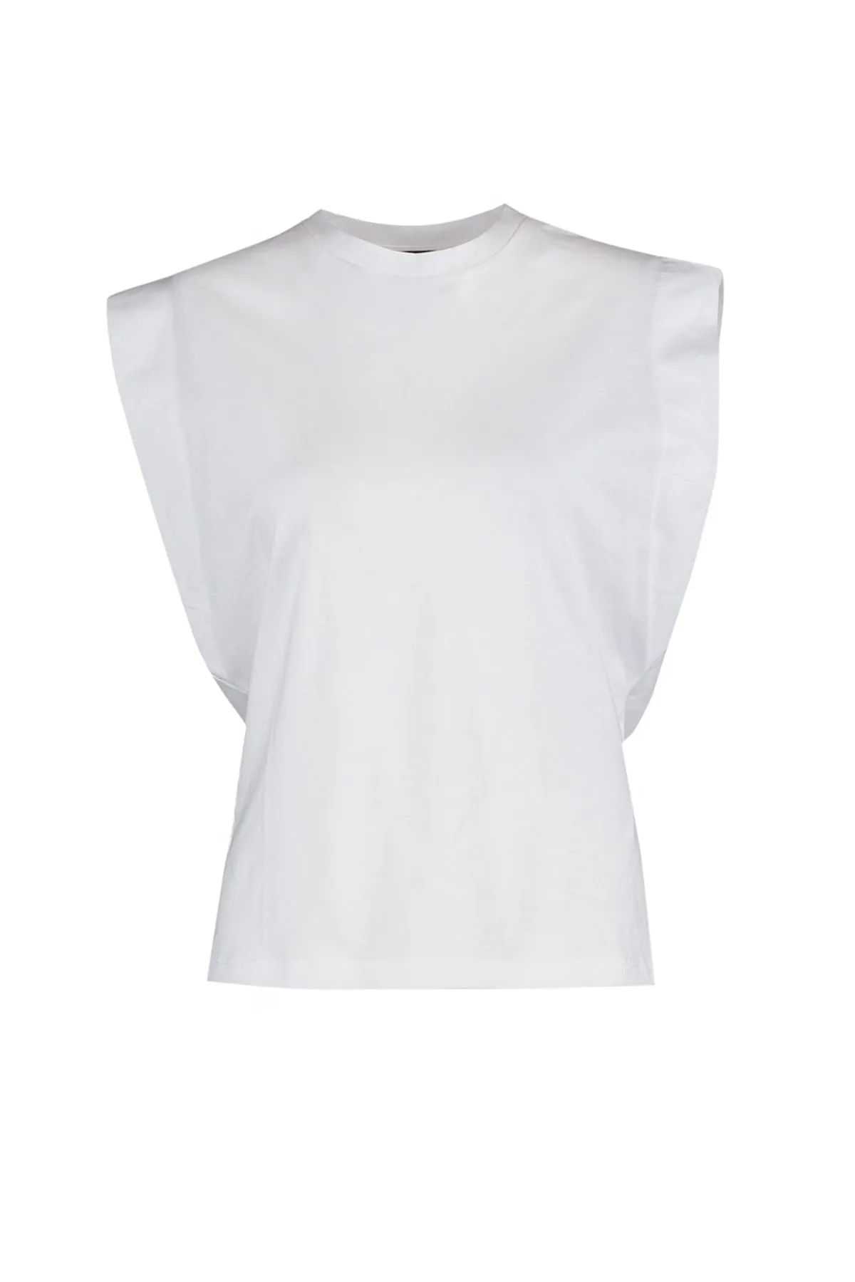 Trendyol Collection  Weißes Basic-Strick-T-Shirt mit Rundhalsausschnitt aus 100 % Baumwollwatte TWOSS20TS0021