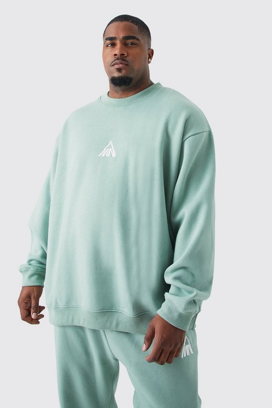 Plus Oversize Man Sweatshirt-Trainingsanzug