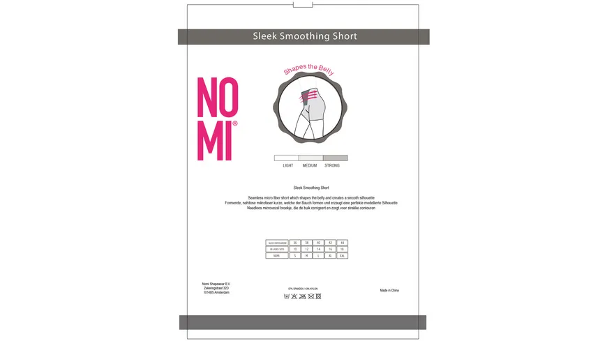 NO-MI Damen figurformende Short Microfaser nahtlos Black