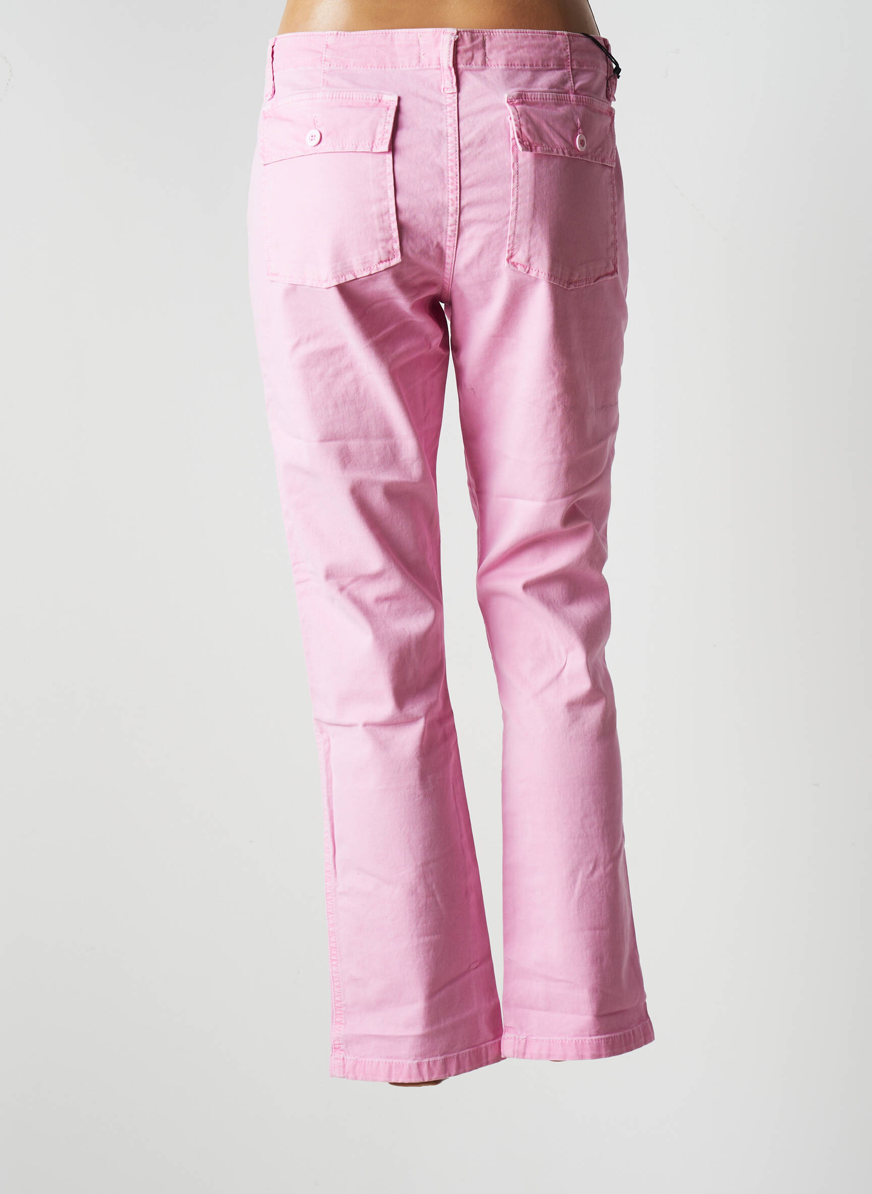 Acquaverde Jeans Coupe Droite Femme couleur rose
