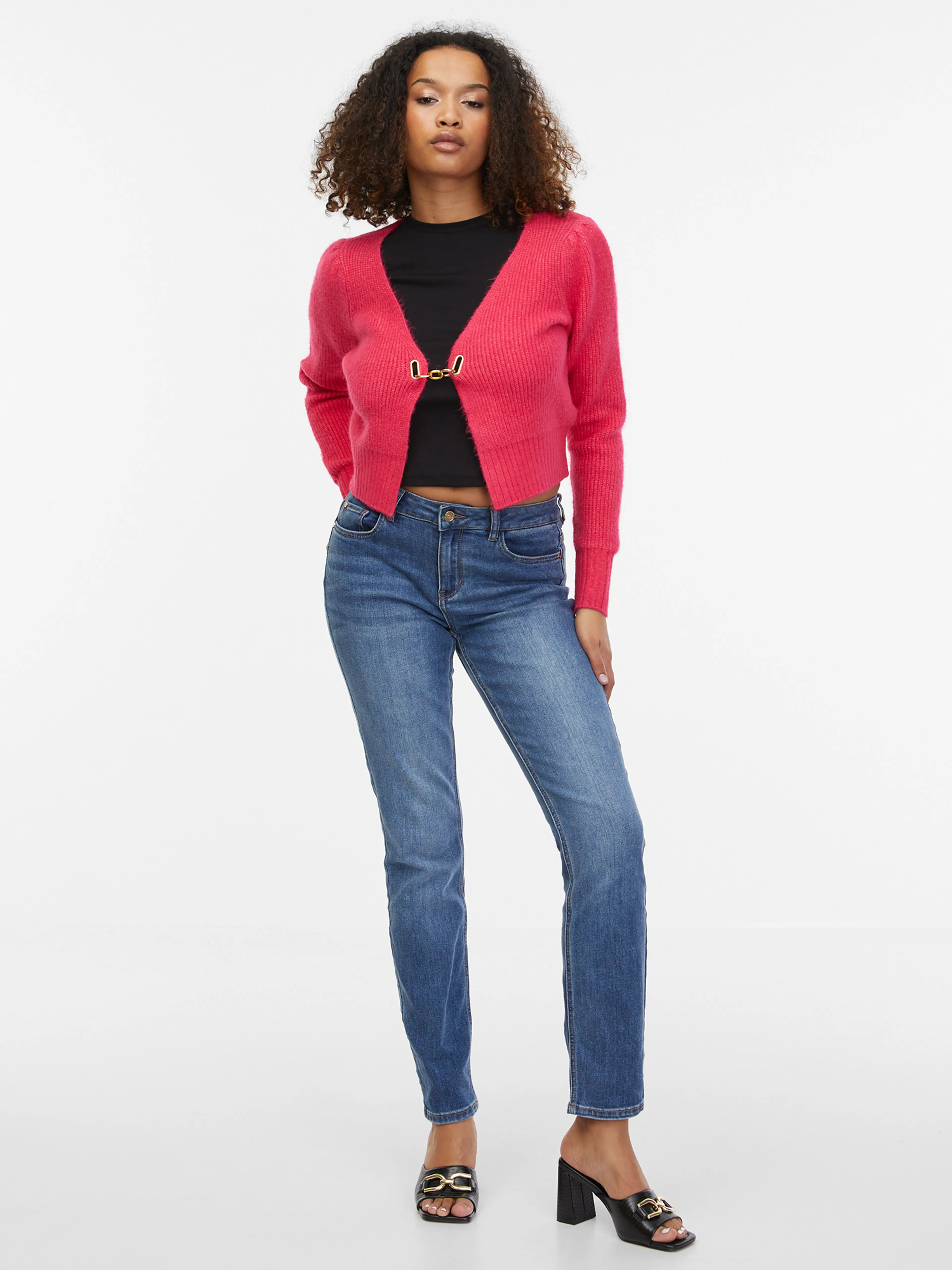 Rosa Damen-Strickjacke mit Wolle ORSAY