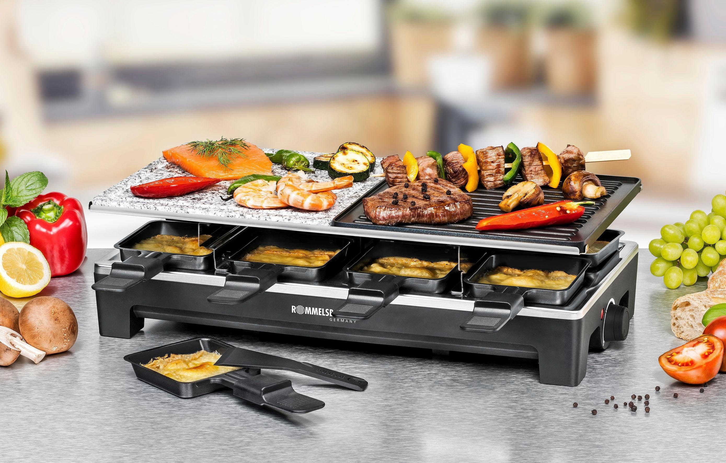 Rommelsbacher Raclette RCS 1350, 8 Raclettepfännchen, 1350 W