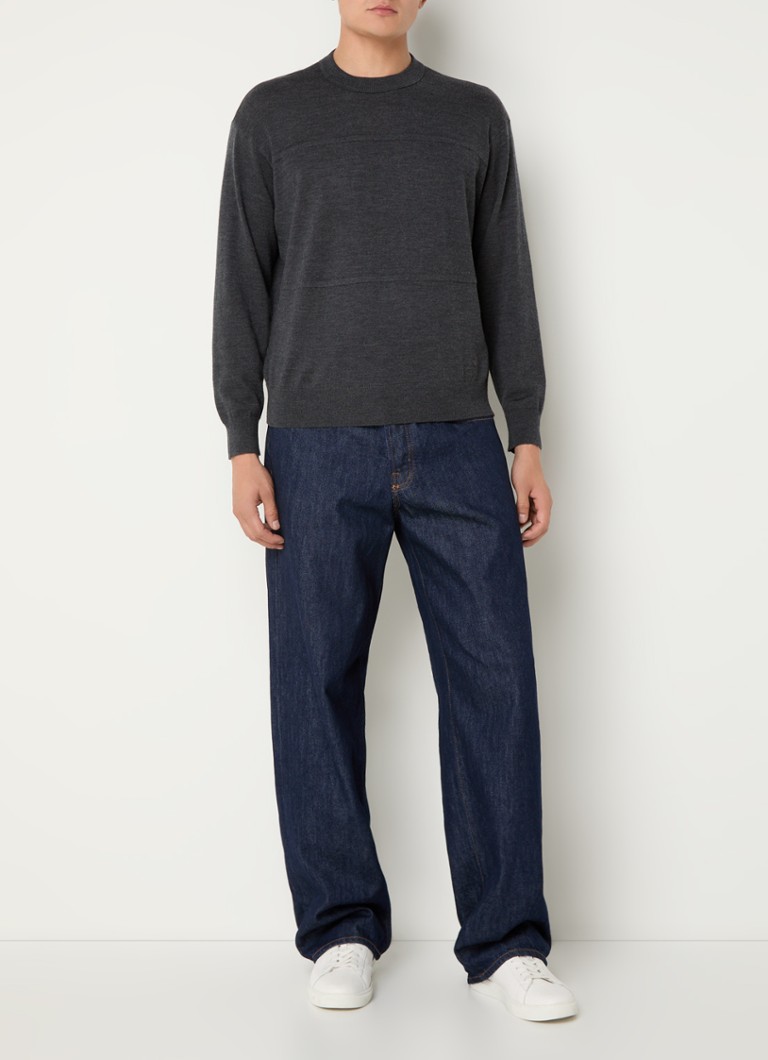 Emporio Armani Fine-knit pullover in virgin wool blend