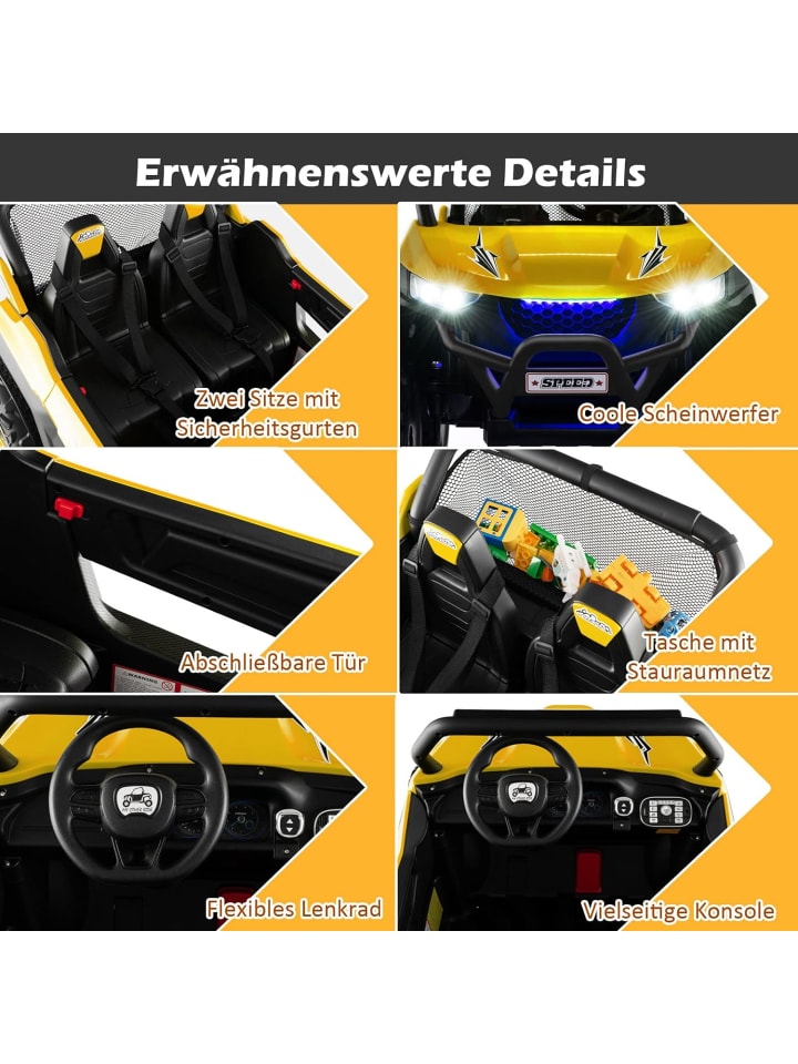 COSTWAY 2 Sitzer Elektroauto in Gelb günstig kaufen onesize
