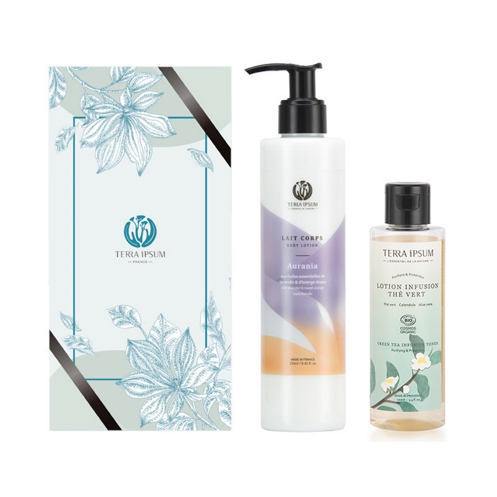 terra ipsum Coffret Instant Botanique - Lait Corps & Lotion Infusion Thé vert Lait pour le corps + Lotion tonique