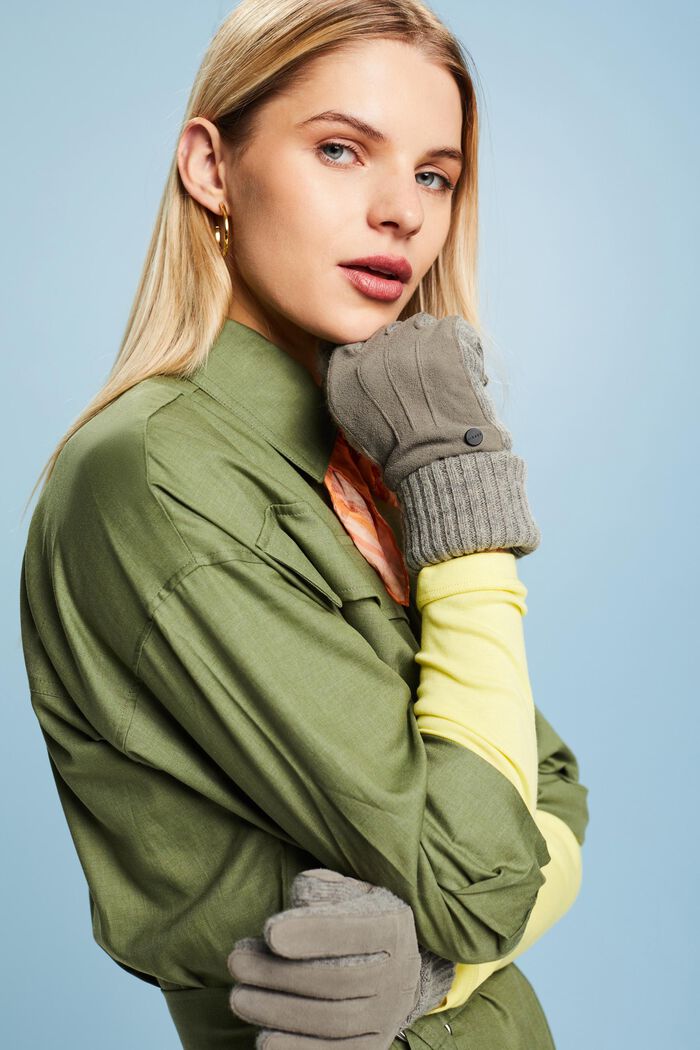 Rauleder-Strickhandschuhe