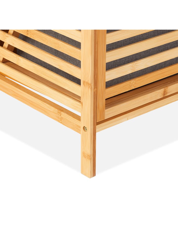 relaxdays Badregal mit Wäschekorb - (B)44 x (H)96 x (T)33 cm günstig kaufen onesize