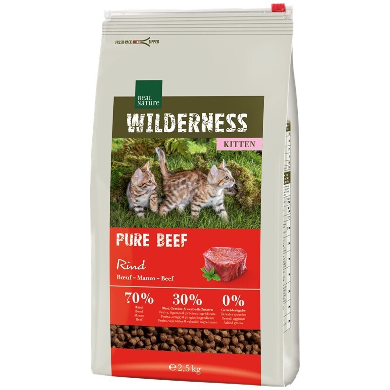 REAL NATURE Trockenfutter REAL NATURE WILDERNESS Pure Beef Kitten 2,5 kg
