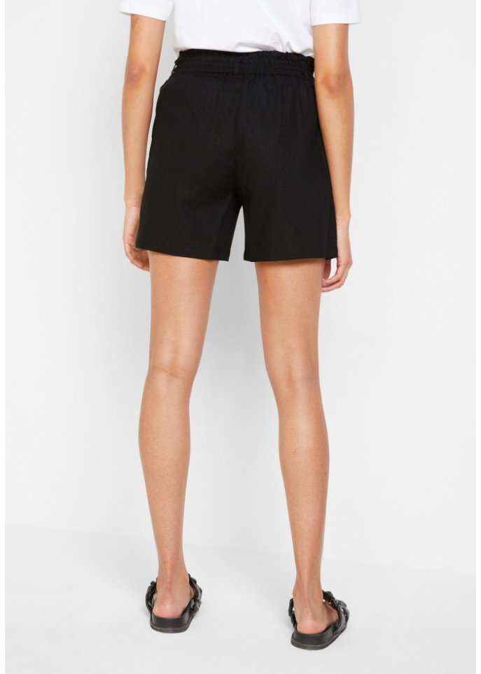 Leinen-Paperbag-Shorts