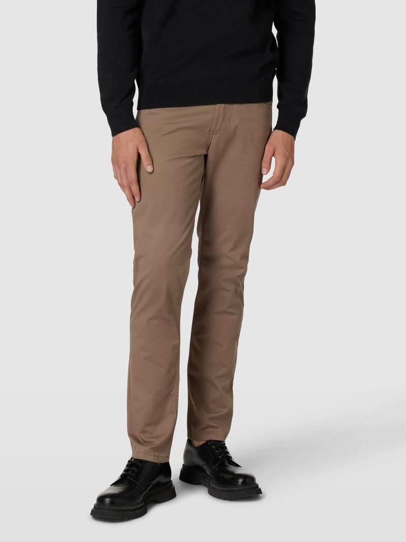 Stoffhose mit Strukturmuster in hellbraun