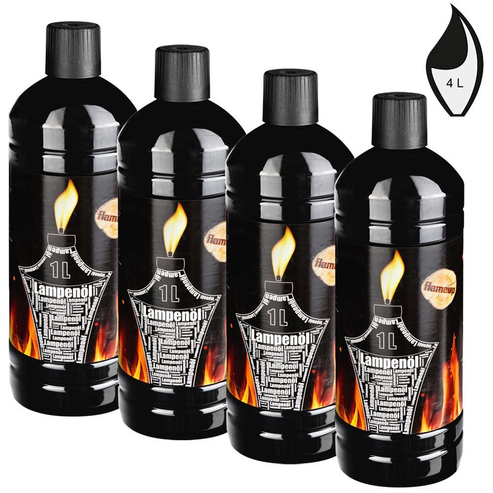 Flameup Lampenöl 4 L Lampenöl Gartenfackel neutral klar Petroleumlampe Öllampe Laterne, 4 l