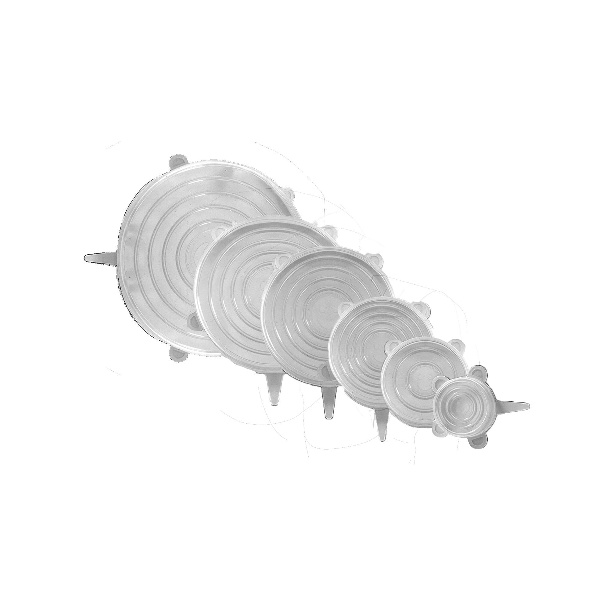 Couvre-pots extensibles ronds en silicone transparent