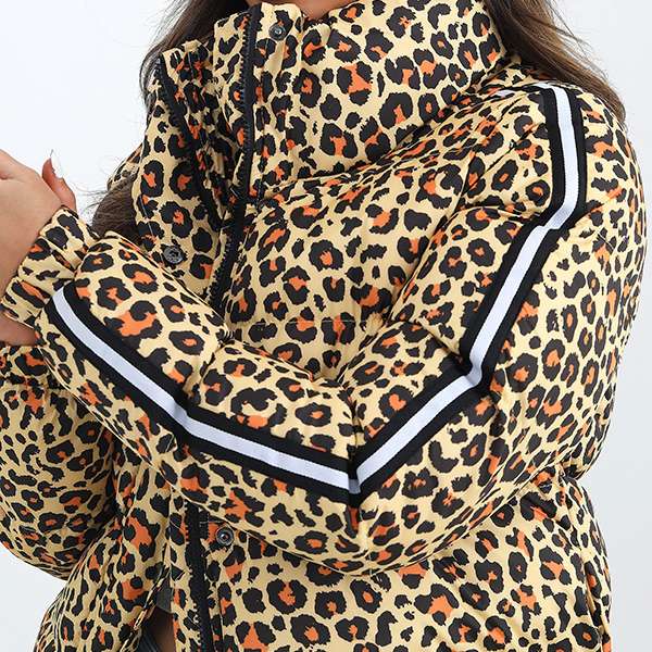 BRAVE SOUL Leopard Print Damen Winterjacke LJK-SLAYLEOPARD