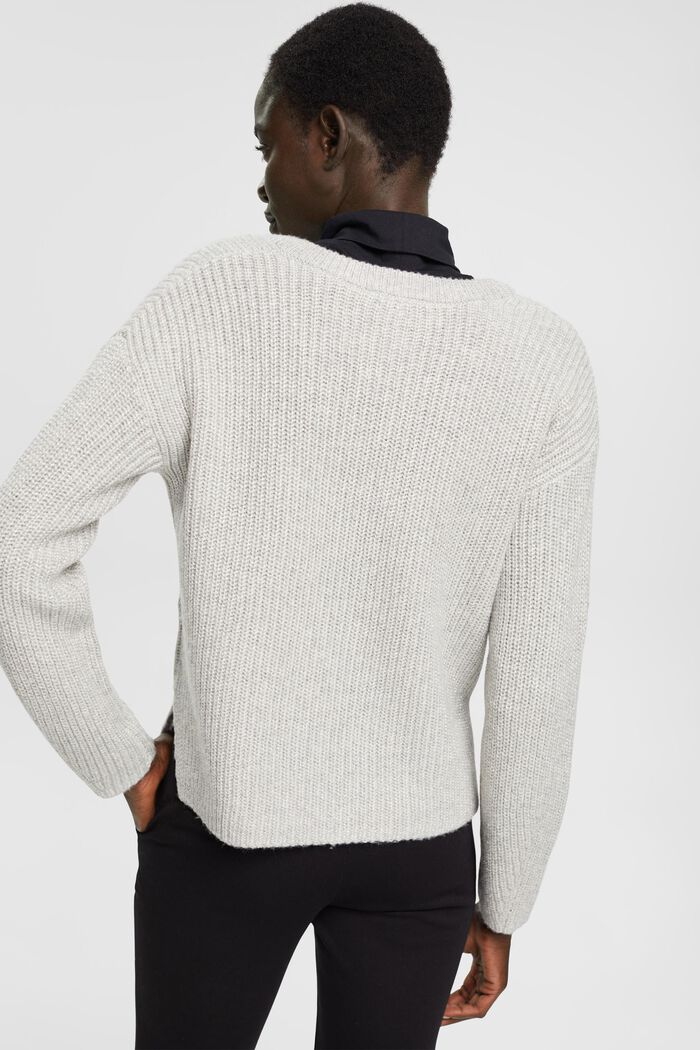 Gerippter Wollmix-Pullover