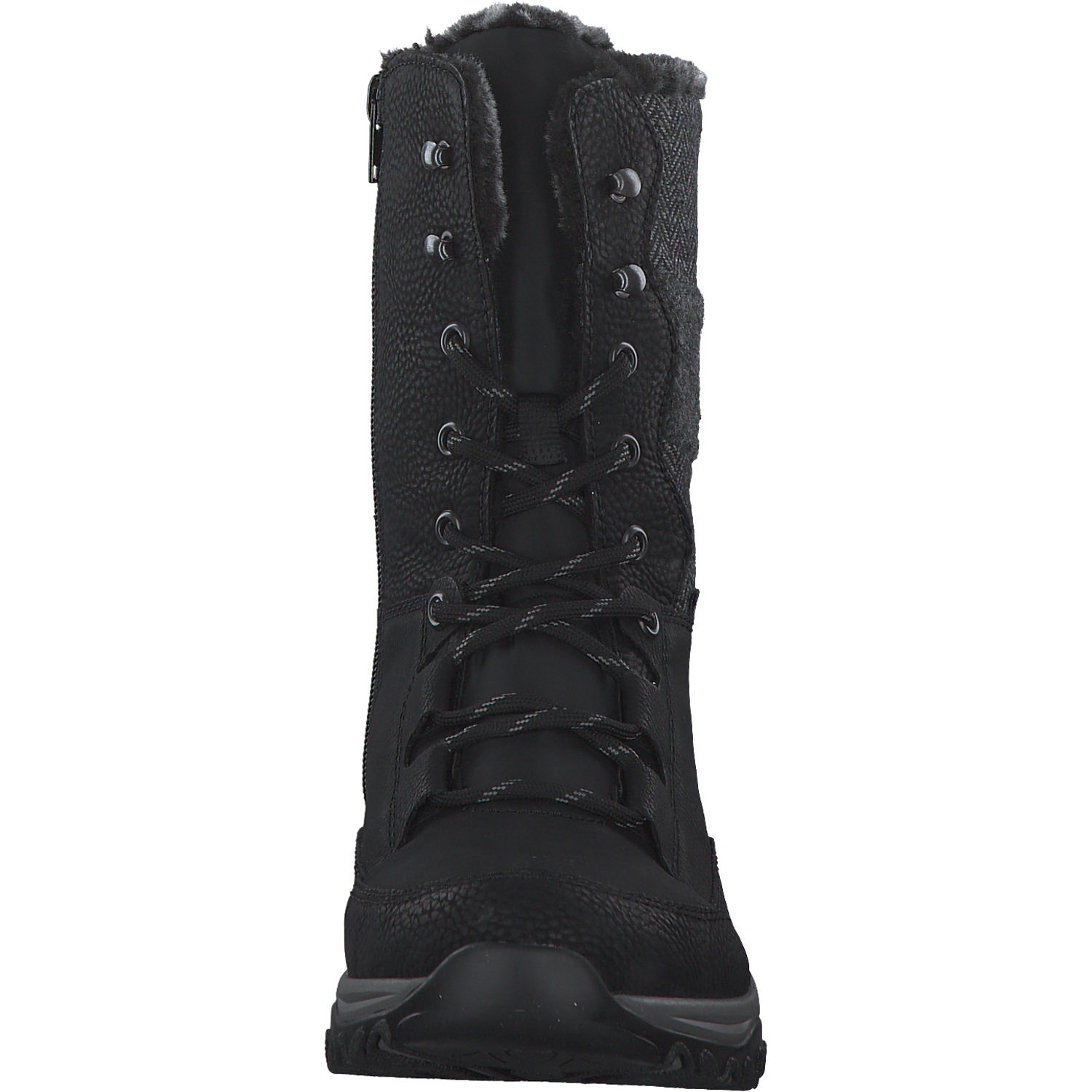 Rieker M9643, Schnürstiefel, Damen, schwarz/schwarz/grau/anthrazit