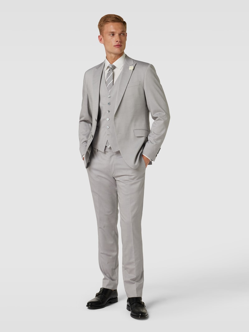 Slim Fit Anzughose mit Bügelfalten Modell 'Blayr' in silber