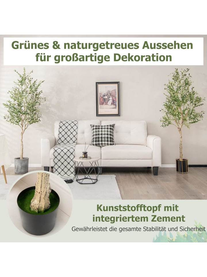COSTWAY Künstliche Olivenbäume 2er Set in Grün günstig kaufen onesize