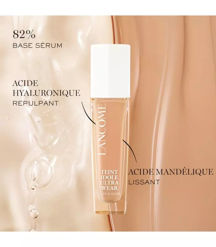 TEINT IDOLE ULTRA WEAR CARE & GLOW Fond de Teint Soin 24h Fini Lumineux & Frais SPF25