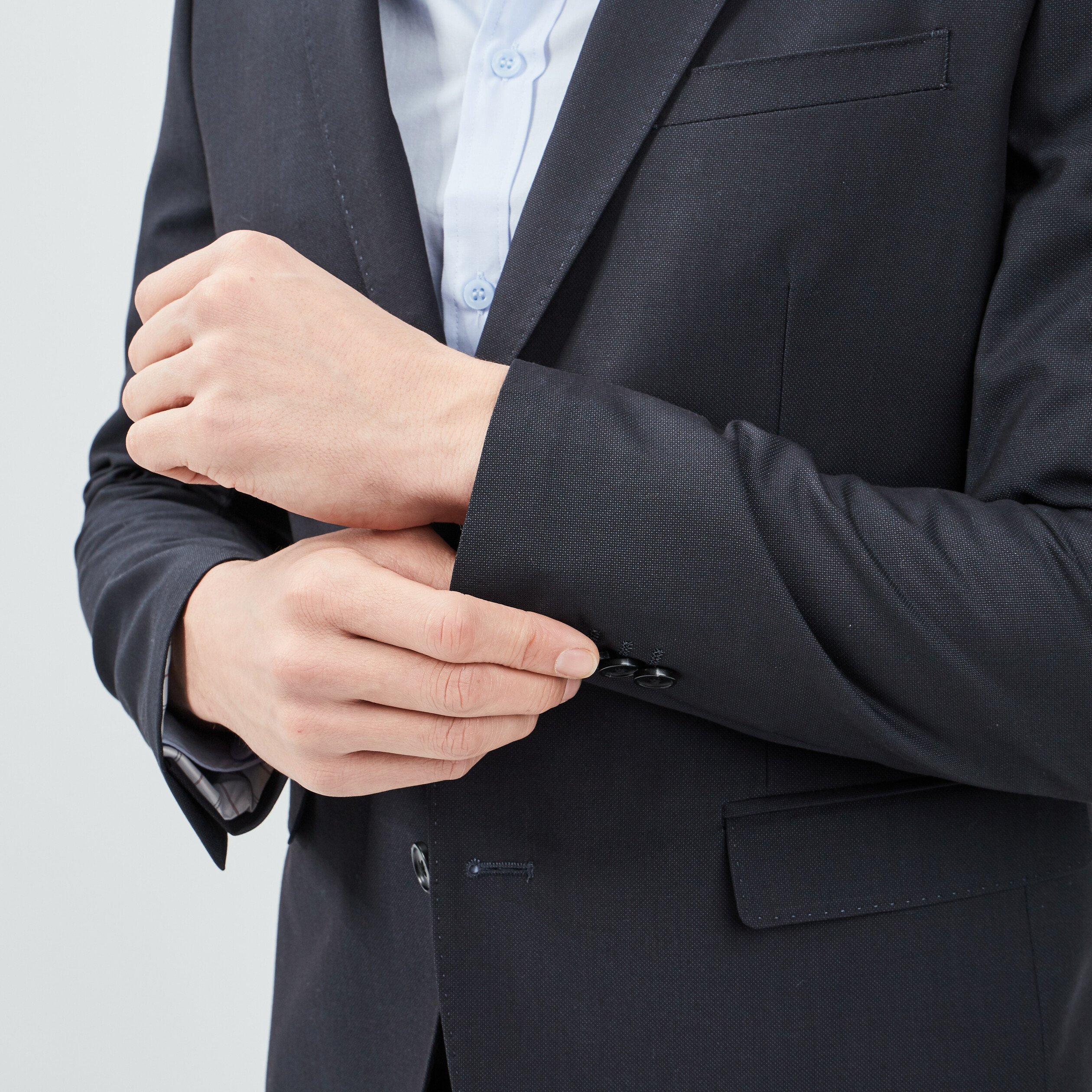 Veste ajustée boutonnée bleu homme | La Halle