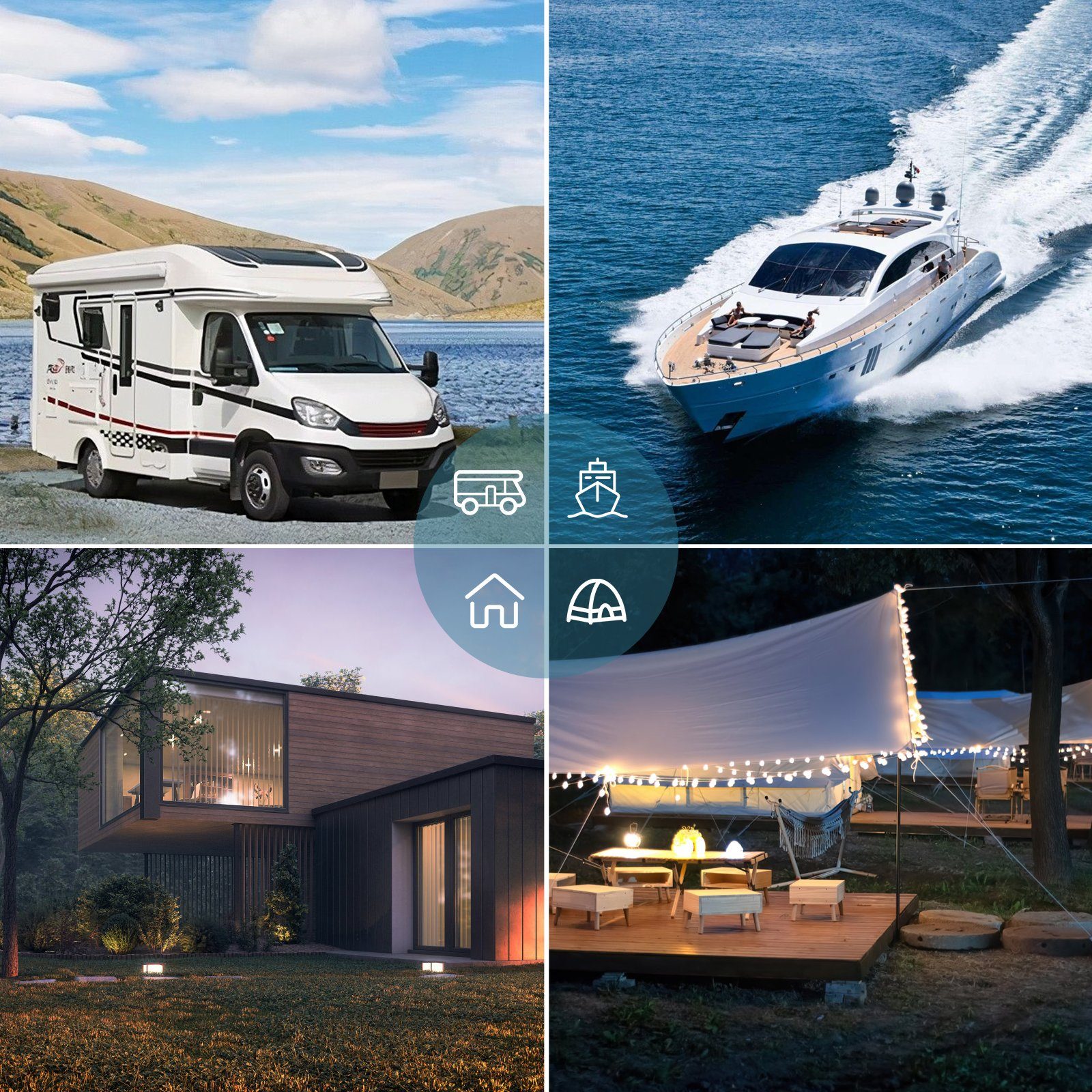 iscooter Solarmodul Flexibel Solarmodul 100W 20V/18V Solarpanel Monokristallin Solarzelle, Solarladegerät Solaranlage mit Ladekabel für Wohnmobil Auto Boot