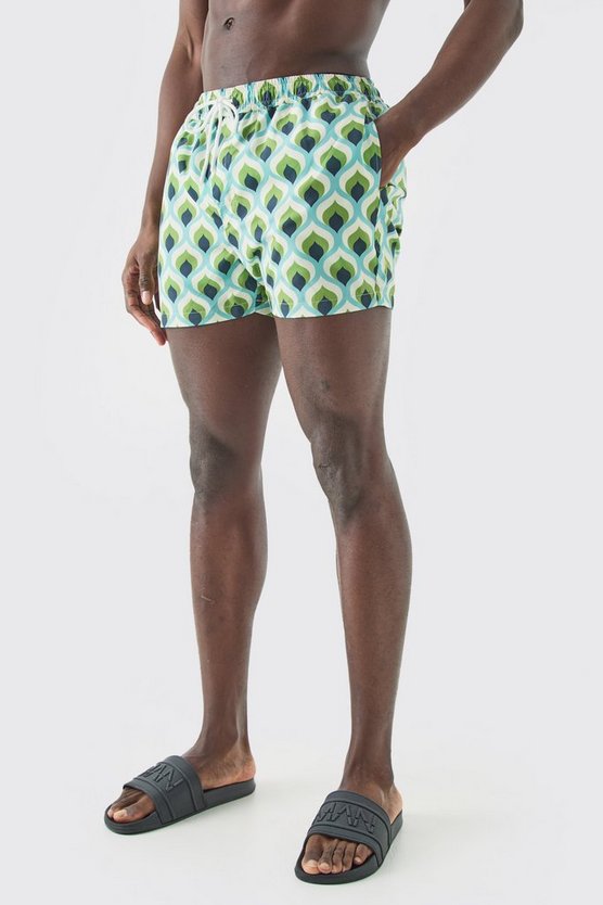 Short Length Geometric Swim Short