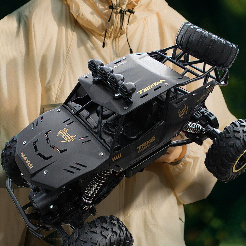 Ulife RC-Auto 4DRC, 1:12, 2,4 GHz, 40 km/h, 100 m Kontrollabstand, Metallgehäuse wasserfest, 4WD Doppelmotoren, mit 2 Batterien