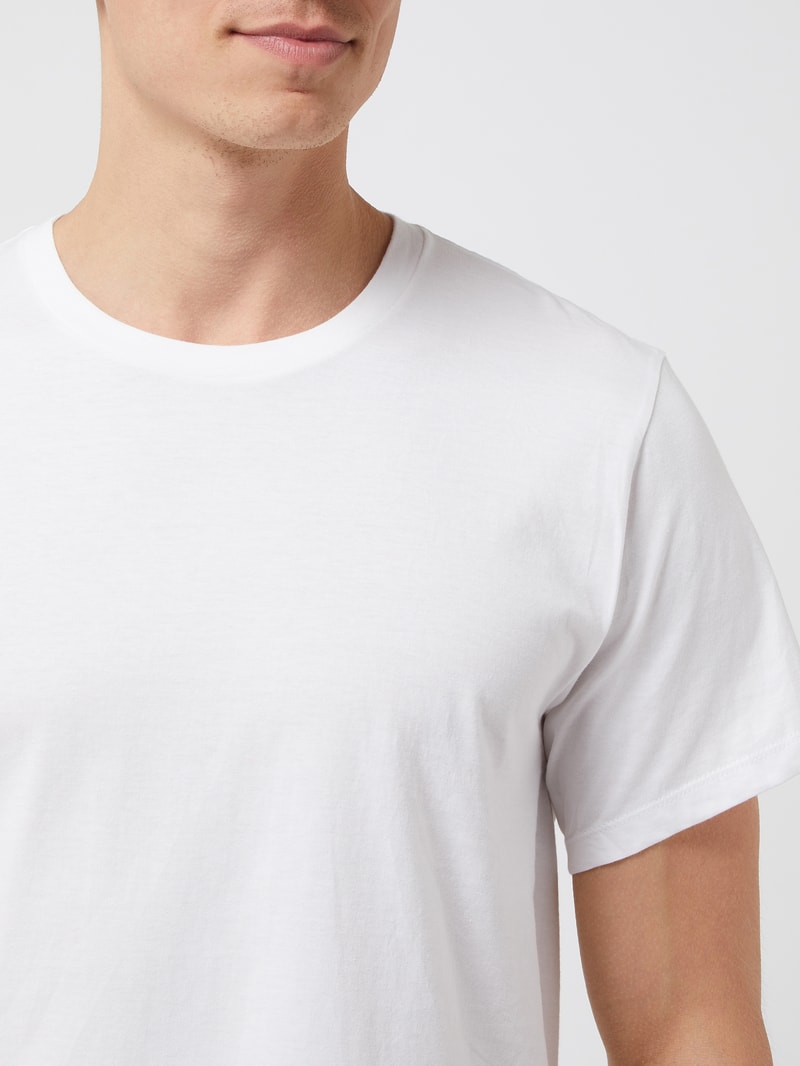 T-Shirt mit Stretch-Anteil im 3er-Pack in hellgrau meliert