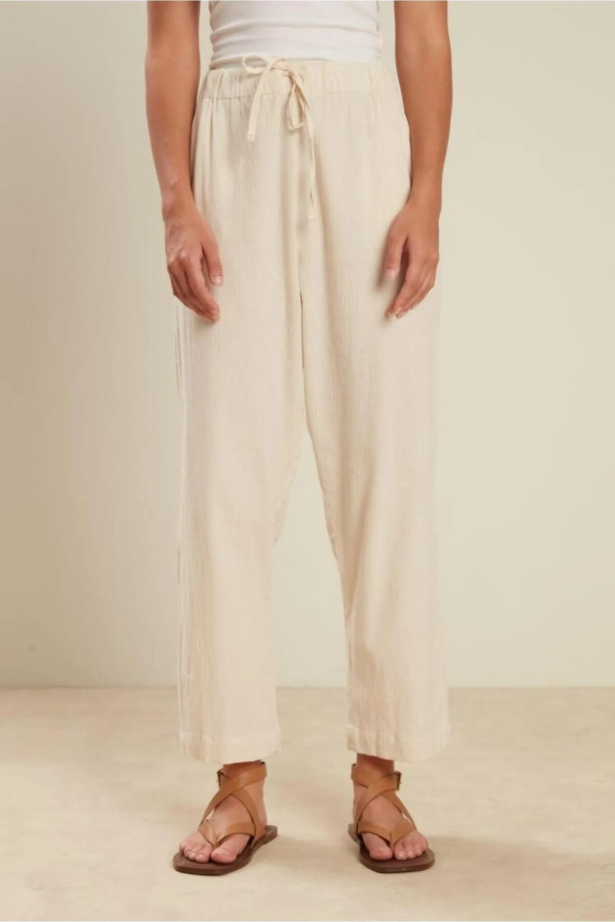 Manuka  CRINKLE-HOSE AUS BAUMWOLLE ECRU