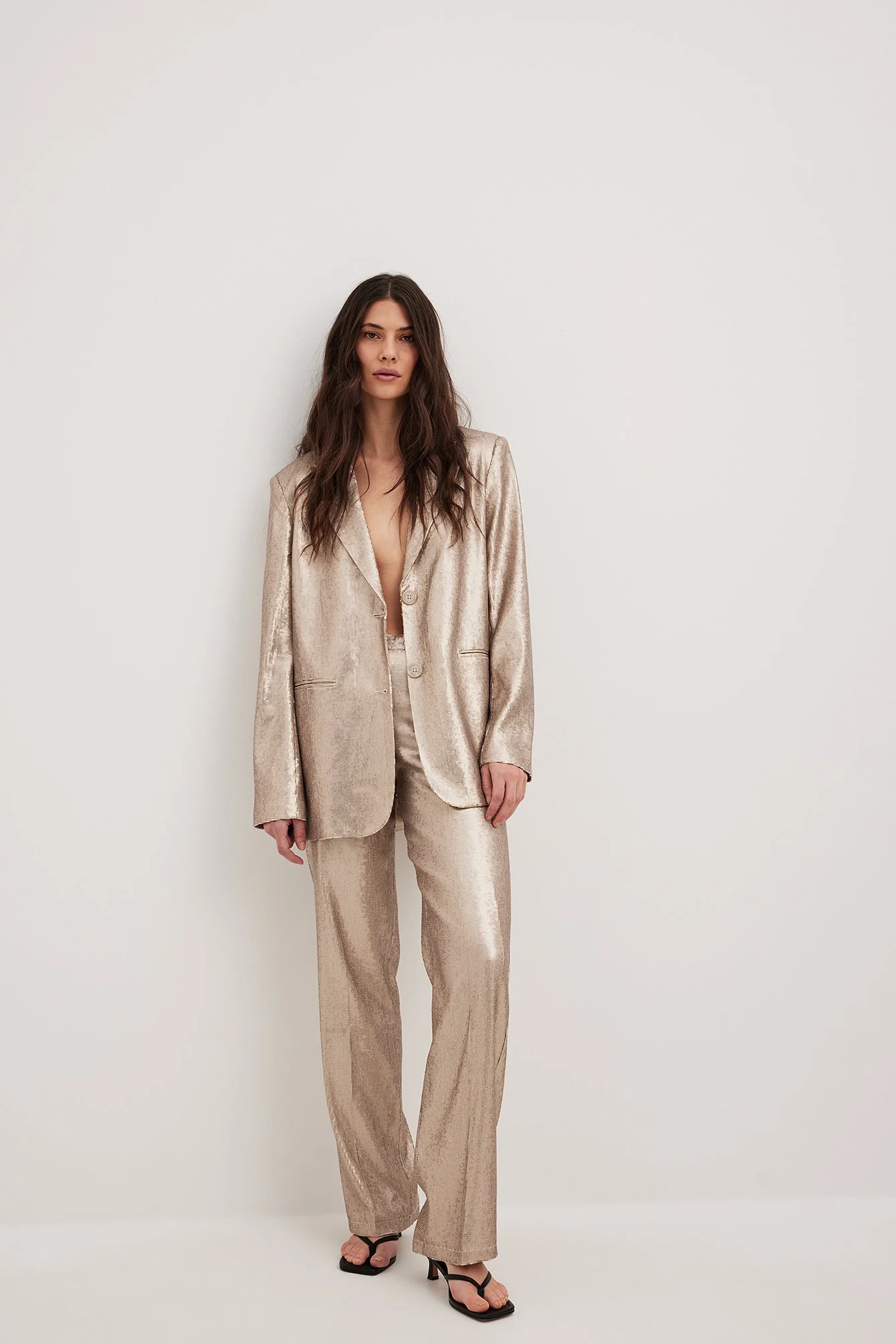 Oversize-Blazer mit Pailletten