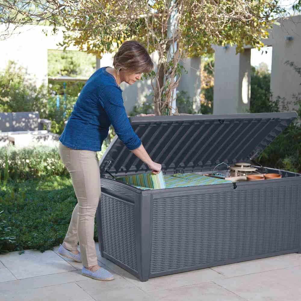 Keter Kissenbox Sumatra Box Rattan, anthrazit, ca. 145x72x64 cm