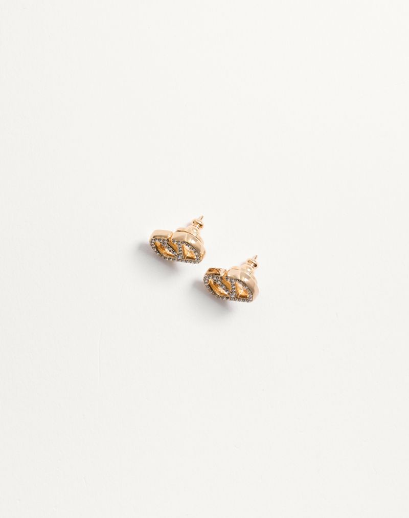 Brincos com a assinatura VLogo em metal e cristais Swarovski®