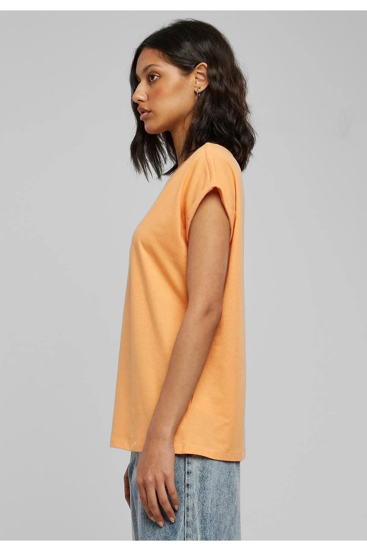 Urban Classics  Damen T-Shirt mit verlängerter Schulterpartie für Damen