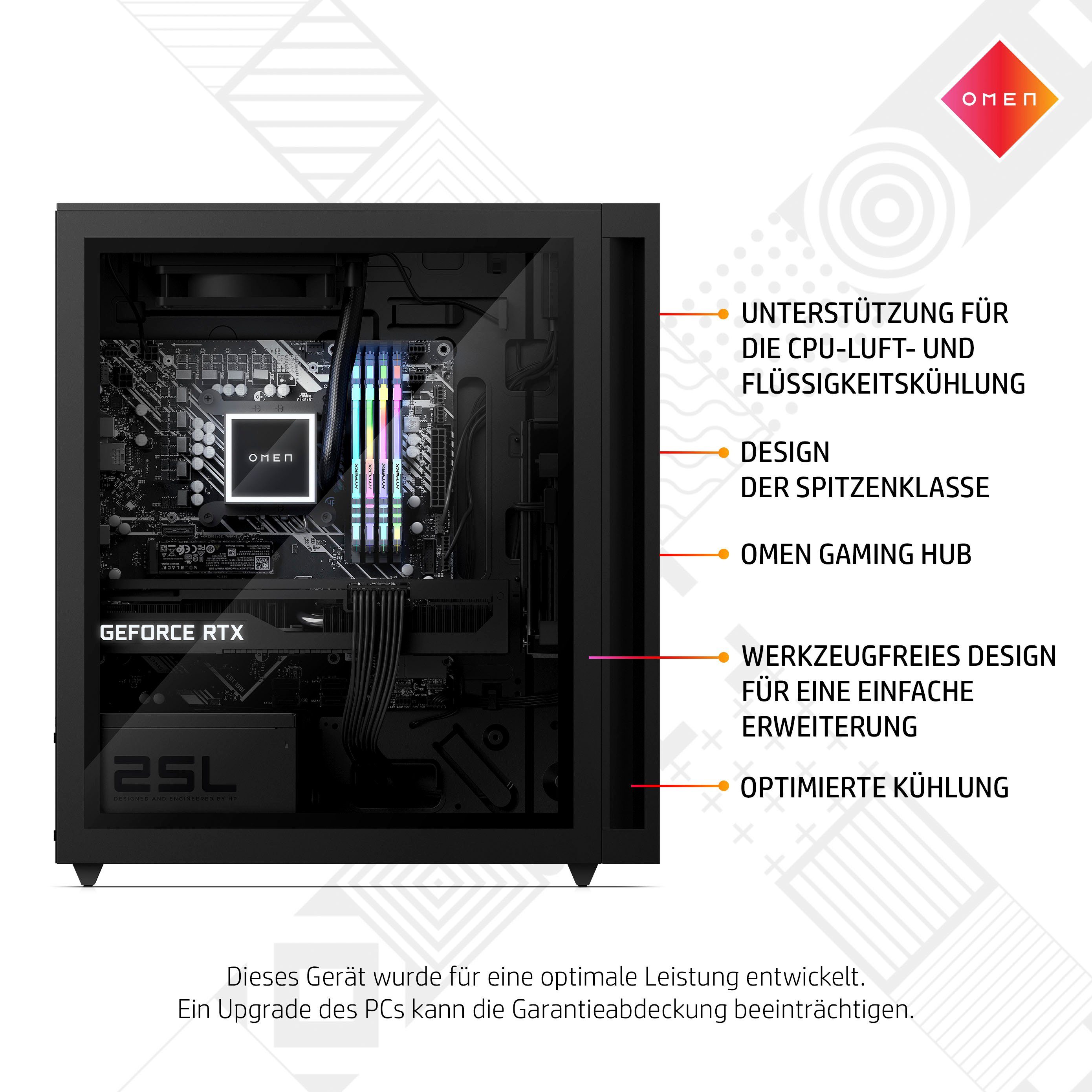 HP OMEN GT15-0203ng Gaming-PC (Intel Core i7 12700F, NVIDIA GeForce RTX 4070 Ti 12GB, 16 GB RAM, 1000 GB SSD, Luftkühlung)