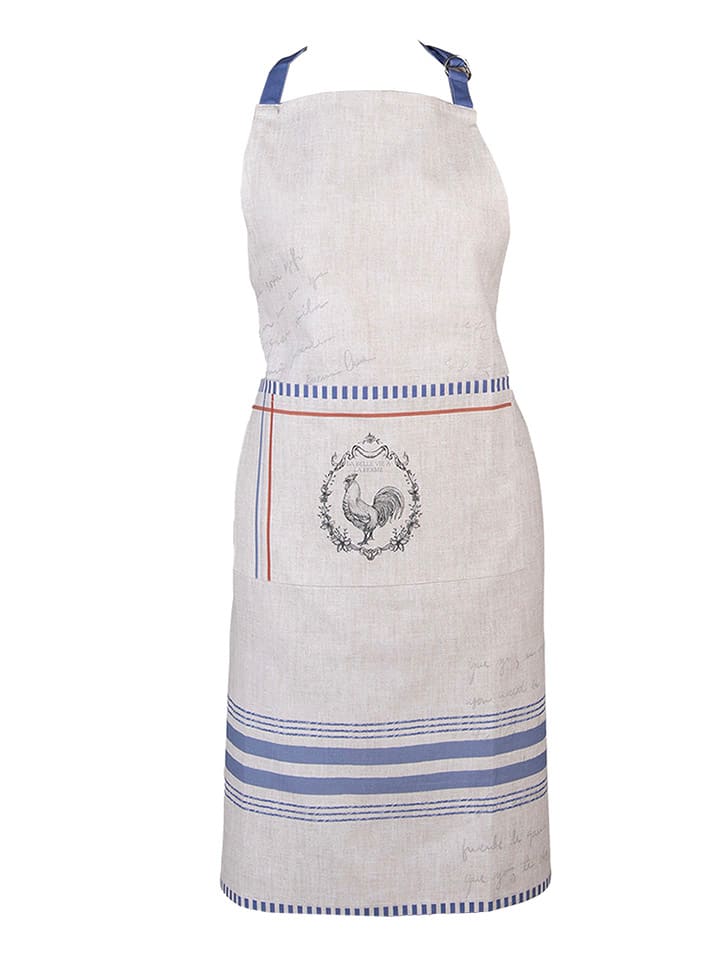 Clayre & Eef Kochschürze in Creme/ Blau - (L)70 x (B)85 cm günstig kaufen onesize