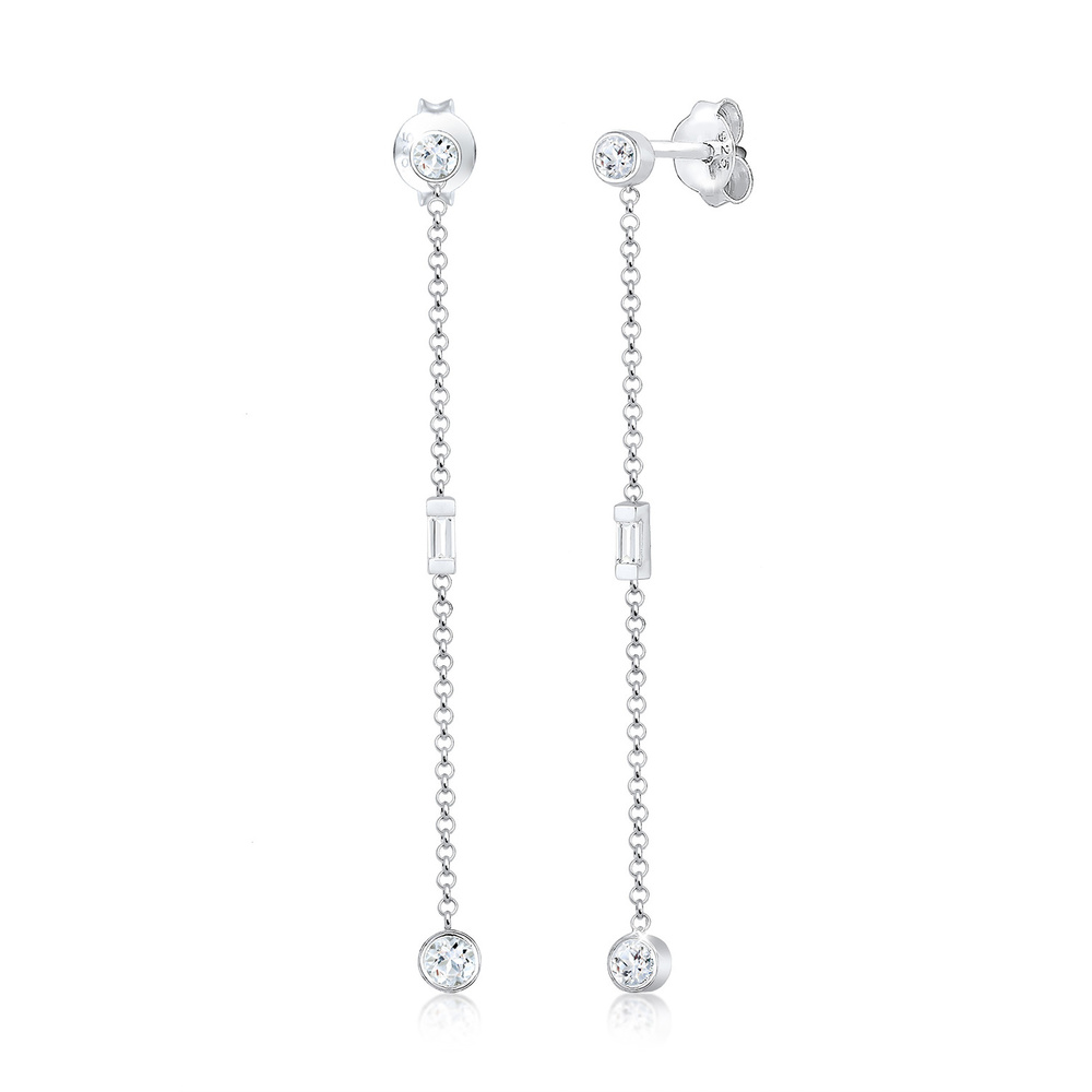 Elli PREMIUM Elli PREMIUM Boucles d'Oreilles Femme Chaîne à l'Allure Moderne avec une Pierre T Boucles d'oreilles