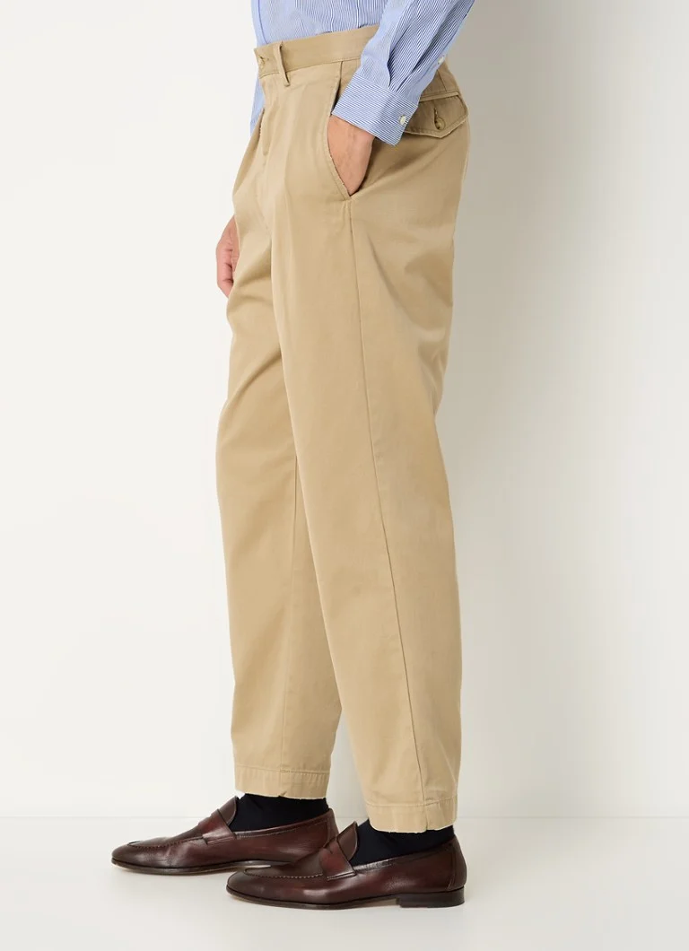 Ralph Lauren taisna piegriezuma īsi chino krekliņi ar ploidetail