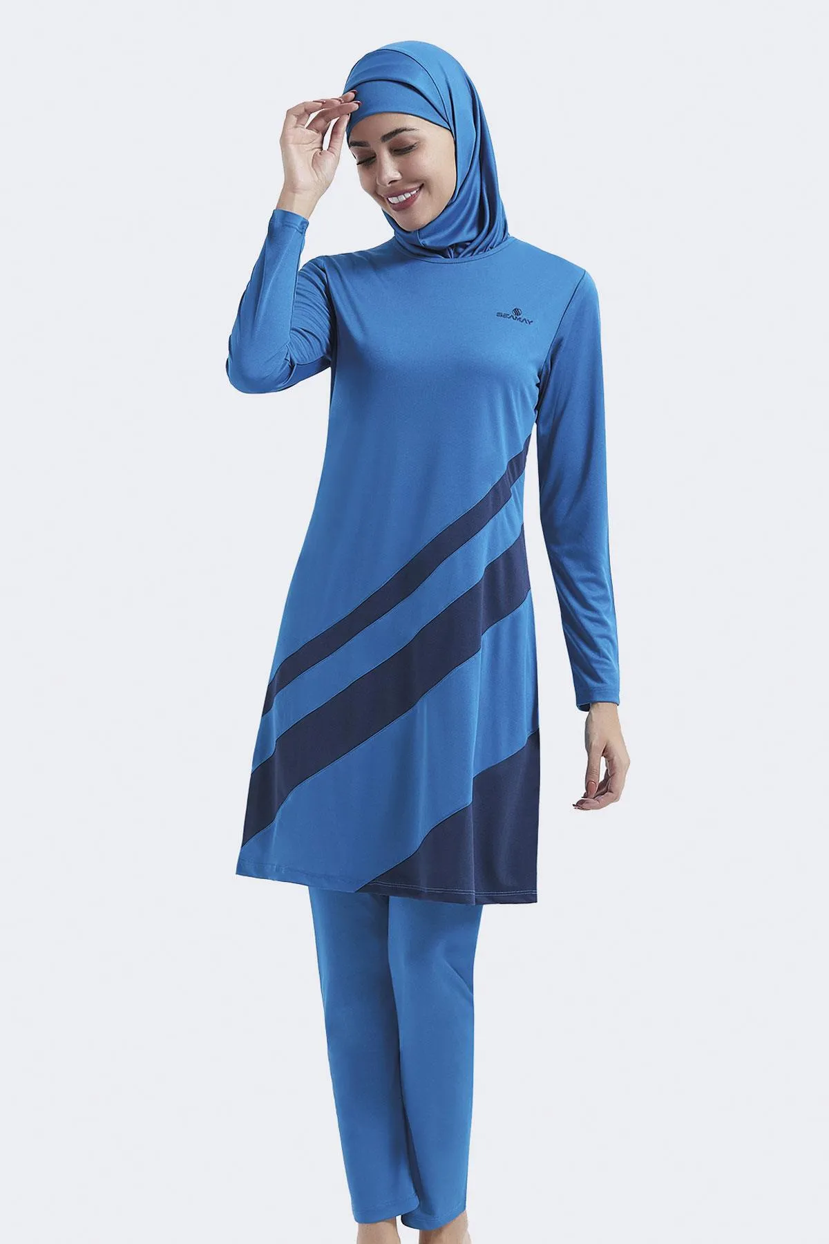 C&City  Vollständig bedeckter Hijab-Badeanzug C11020 Petrol/Dunkelblau